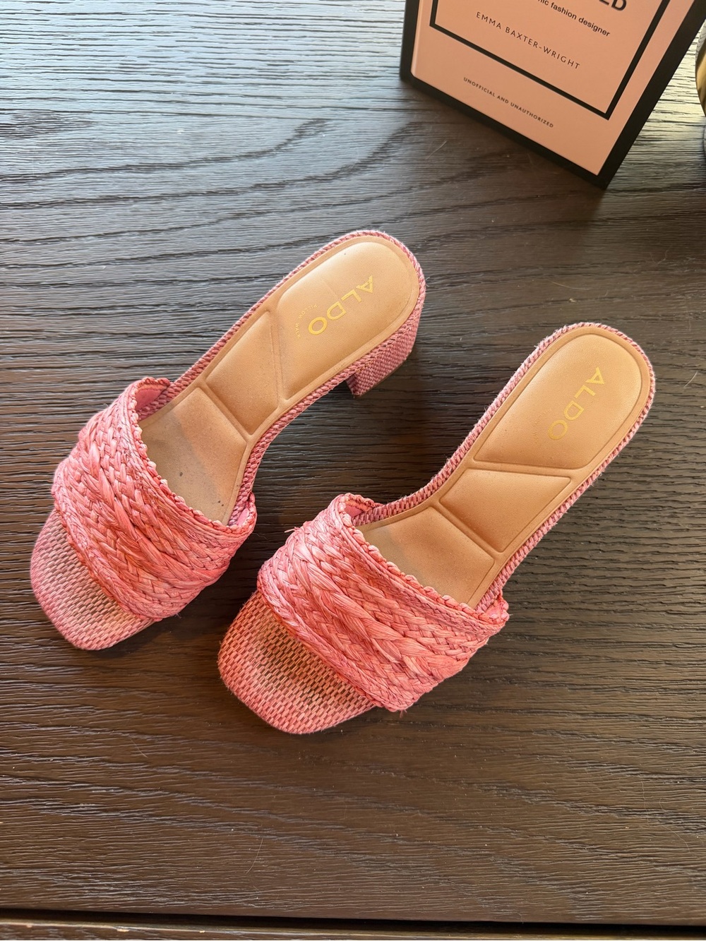 ALDO Pink Braided Slide Mules